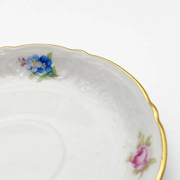 Schumann Arzberg Germany Demitasse Small Child Cup Saucer Set Rose Forget Me Not - Picture 10 of 13